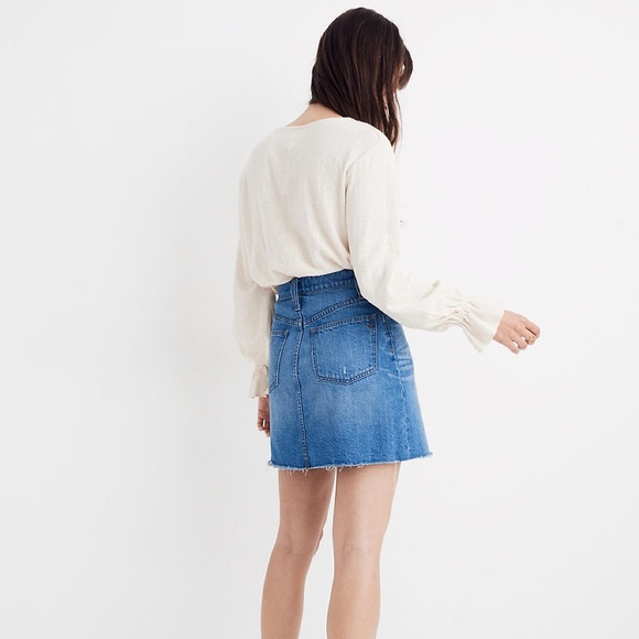 MADEWELL Rigid Denim A-Line Mini Skirt Keene Wash - Picture 3 of 8